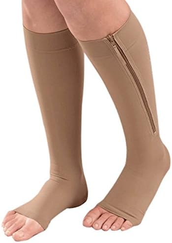 Extreme Fit Zip-Up Open-Toe Compression Socks