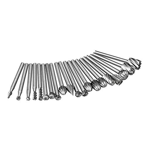 Maslin 20Pcs 3mm HSS Routing Router Bits Rotary Tools Rotary Carving Carved Knife Cutter Tool Engraving Wood Working Used for Dremel - Thumbnail 5