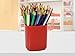 Acrimet Jumbo Pencil Holder, Pen Cup, Caddy Super-Sized Desktop Organizer for Students, Artists and Professionals (Plastic) (Solid Red Color)