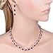 EVER FAITH Women's Full CZ Elegant Teardrop Necklace Earrings Set Red Ruby Color Silver-Tone