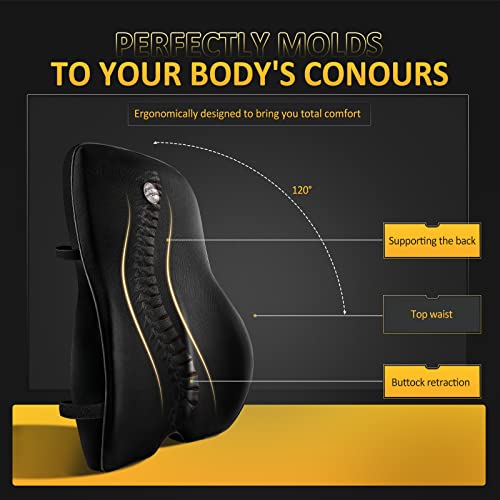 Powsure Lumbar Support Pillow for Office Chair Back Support Pillow for