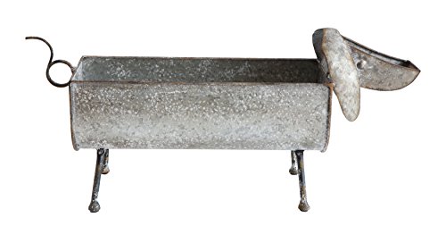 Creative Co-Op Dog Shaped Decorative Metal Planter
