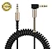 Coiled Stereo Audio Cable 3.5mm Male to Male Stereo (3ft/1m) DFrhythm Universal Aux Cord Auxiliary/Aux Cable for Car Smartphone Tablets Headset PC Laptop Speaker MP3 Players