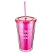 Christian Art Gifts Insulated Teacher Tumbler with Lid & Straw: It Takes a Big Heart to Shape Little Minds - Let All That You Do Be Done in Love - 1 Corinthians 16:14 Bible Verse Cup, Pink, 16 oz.
