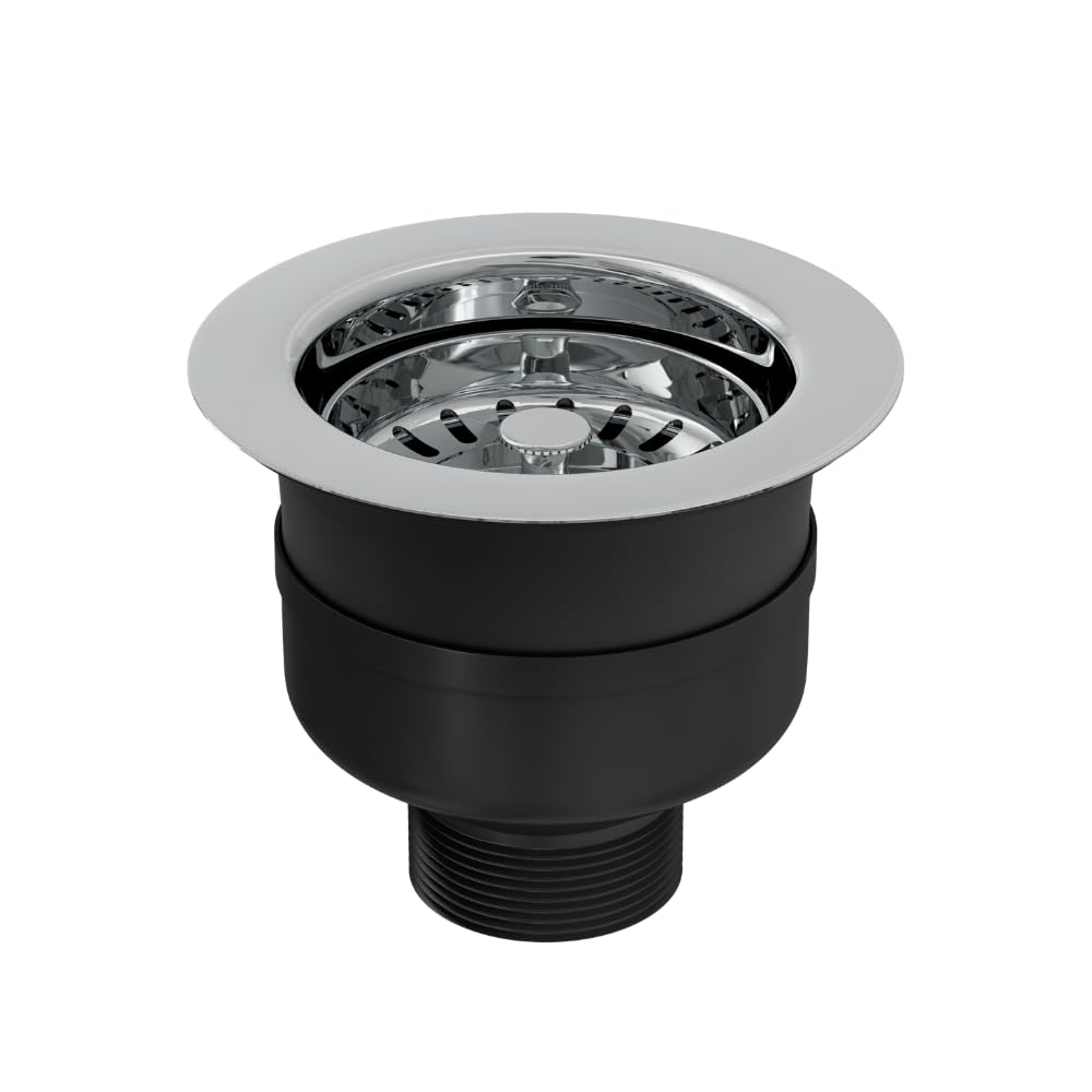 Top Fix Kitchen Sink Strainer – 90mm Stainless Steel Kitchen Sink Basket Strainer - Design for Easy DIY Installation | Watertight Seal, Drop-In Assembly (Chrome)