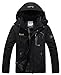 YXP Men's Mountain Waterproof Ski Jacket Windproof Rain Jacket Black
