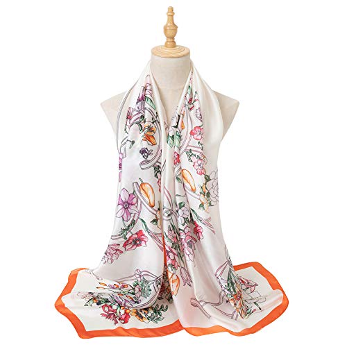Bellonesc Silk Scarf 100% silk Long Lightweight Sunscreen Shawls for Women… (mix23) - Thumbnail 6