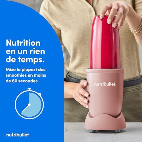 Pro 900 - Blender Personnel Multifonction, Smoothie, Fruits et Légumes, Compact, Facile à Utiliser et Nettoyer, Extraction Nutriments, 900W, Rose Mat Minéral (NB904MACL)