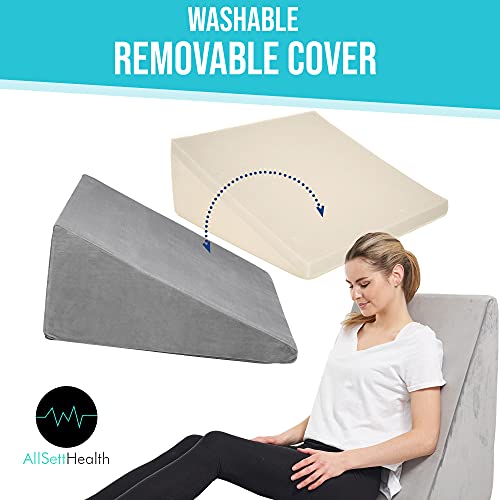 Grey 12 Inch Bed Wedge Pillow 24 Inch Wide Incline Support Cushion