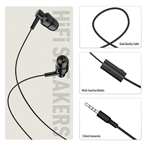 UBON GP-321 Champ Go Series Big Daddy Bass Wired in-Ear-Earphone with Mic (Black)