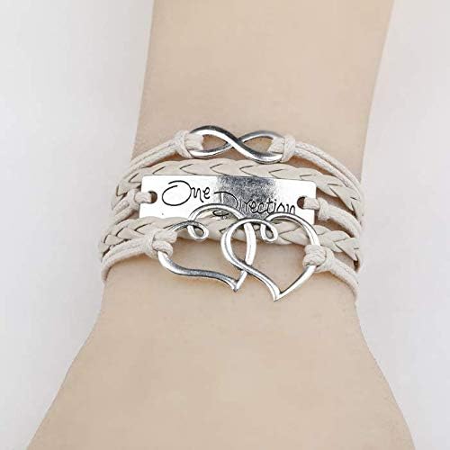 Fashion Infinite Bracelet Leather Knit Rope Love One Direction Heartpunk Charms