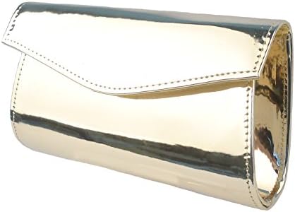 FBA_metalic gold color plain evening clutch