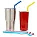 Big Silicone Straws for 30 oz Tumbler Yeti/Rtic - Reusable Silicone Straws for Smoothie/Shakes - Reusable Straws Set of 6 + 2 Brushes + 1 Blue Pouch - Reusable Drinking Straws
