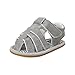 Kuner Infant Baby Boys Girls Pu Leather Rubber Sole Anti-Slip Summer Sandals First Walkers (13cm(12-18months), Gray-1)