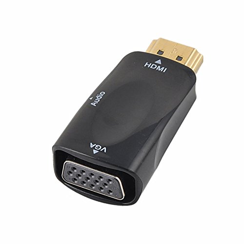 HDMI to VGA Converter Adapters, Gold-Plated HDMI to VGA Converter Adapter for PC, Laptop, DVD, Desktop and Other HDMI Input Devices - Black