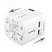 Insten Universal Worldwide Travel Adapter Wall Charger Power Plug AC Adapter with Dual USB Charging Ports for US/EU/UK/AU International Cellphone Laptop, White