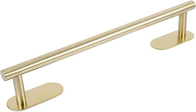 YUET Brushed Brass Towel Rail 40 cm Self-Adhesive No Drill 304 Stainless