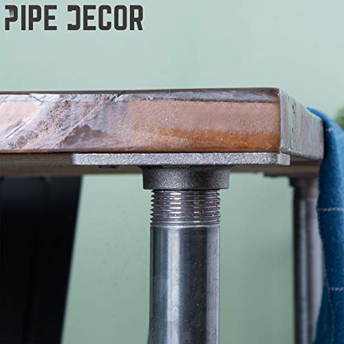 PIPE DECOR 1 in. X 30 in. Square Flange Table Legs (4 Pack), Industrial