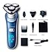 HATTEKER Electric Shaver Razor Men Rotary Shaver For Men Cordless Wet Dry Beard Trimmer Nose Hair Trimmer Face Cleaning Brush Rechargeable 4 In 1