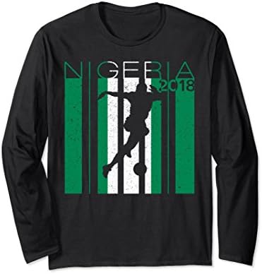 Unisex Nigeria Football Jersey 2018 Nigeria Soccer Long-Sleeve Tee Large Black