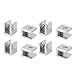 uxcell Glass Shelf Bracket Adjustable Zinc Alloy Door Cabinet Clamp Clip Holder for 8-10mm Thickness 8pcs