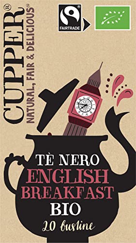 Cupper Nero English Breakfast Bio Fairtrade Tee (4 Packungen mit je 20 Teebeuteln, insgesamt 80 Teebeutel)