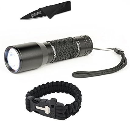 NEW Combo Pack Bright LUXPRO LP 600C Extreme Tac 600 Tactical Ultimate Flashlight For Zombie Apocalypse Camping Power Outage Survival Kit W/ Free Paracord Bracelet &amp; Credit Card Knife Survival Life