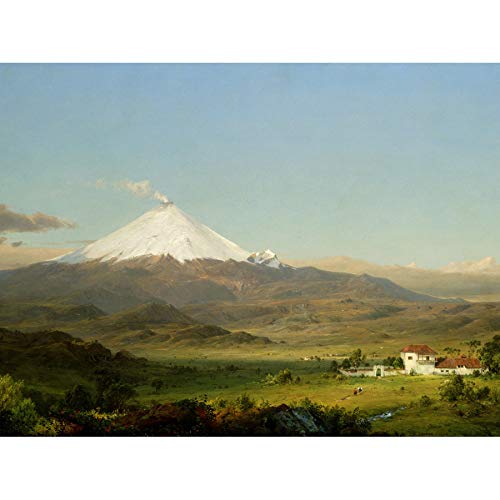 Church Cotopaxi Volcano Ecuador Andes Mountain Snow Painting Art Print Canvas Premium Wall Decor Poster Mural