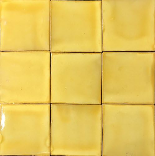 Mexican Talavera Ceramic 9 pieces 4x4" Yellow Washed.