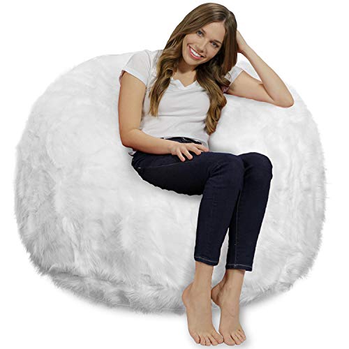 Chill Sack Bean Bags Memory Foam Bean Bag Chair, 4Feet Plush Faux