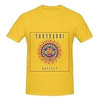 TeeU Odyssey Sunsquabi Hits Mens Round Neck Cotton Shirt Yellow