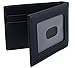 Mens slim wallet with money clip, bi-fold design, ID window & exterior pocket