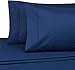 Amazon Basics Essential Cotton Blend Bed Sheet Set, Queen, Navy