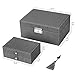 SONGMICS 2-Layer Box, Lockable Jewelry Organizer, Foldable Tray, Removable Divider, Gray UJBC232GY