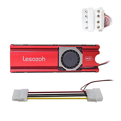 Lesozoh M.2 SSD Positive Cooler Heatsinks with 20 X 20mm Fan which has Big Four pin Power Supply Heat Dissipation for Solid State Drive on The Computer