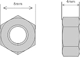 RC Screws M5 Hex Full Nut DIN 934 A2 Stainless Steel Pack of 20 view 2