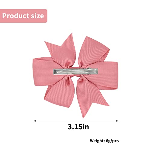 32 Colors 3.15 inch Bows for Girls,Grosgrain Ribbon Clips, 32 Pcs