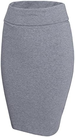 HRYfashion Womens Stylish Convertible Knee Length Pencil Skirt HRYCWS02-GRAY-US M