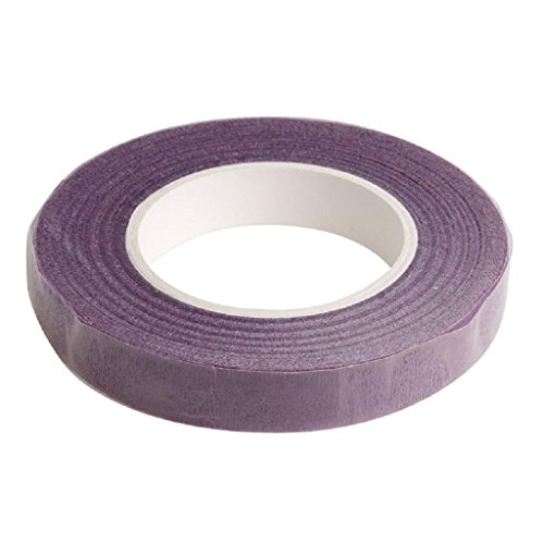 Qisuw Floral Stem Wrap For Florist Artificial Flower Metallic Tape Wire Corsage Craft Art (Purple)