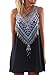 OURS Women's Summer Sleeveless Tribal Printed Casual Mini Beach Floral Tunic Dress