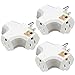 3-Grounded Outlet Adapter, ANKO T-shaped Heavy-Duty Grounded Power Tap; UL Listed - 3 Pack (White)