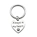 IDLAN Pet Dog Memorial Keychain Always In My Heart Pet Paw Memorial Keychain Pet Sympathy Gift