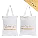 Pop Fizz Designs Bridesmaid Bags | Bridesmaid Tote bags Pack of 6 | Maid of Honor Tote Bag | Bride Canvas Bag