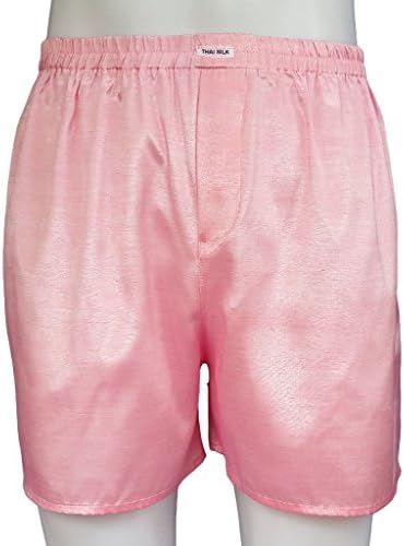 [NEW] Best Boxer Shorts Silk Blend Sleepware Underwear, 20 Color, Pink, 36"-39"