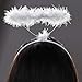 SEVADA Angel Wings and Halo for Adult Women, White Angel Halo Wings for Kids Girls Teen, White Wings Feather Angel Wings Costume (17.7 x 13.8 inches)