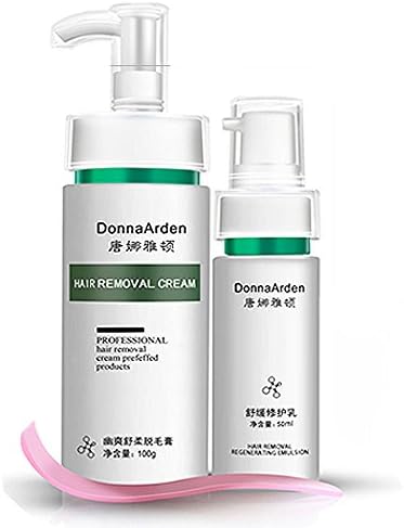 DonnaArden Hair removal cream Painless Depilatory Cream armpit hair Men and Women for body/leg/armpit area/ hair private part Painless hair removal cream 100 ml +regenerating emulsion 50 ml