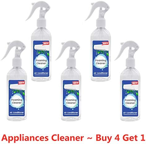 Air Conditioner Coil Cleaner Spray No Rinse, Refrigerator Evaporator Condenser Cleaner Foam Inside, All Purpose Dirty Degreaser Cleaner for Appliances, No Damage (5 Bottle)