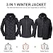 CAMEL CROWN Waterproof Ski Jacket for Men 3 in 1 Winter Jacket Windbreaker Snow Coat Parka for Hiking Snowboard