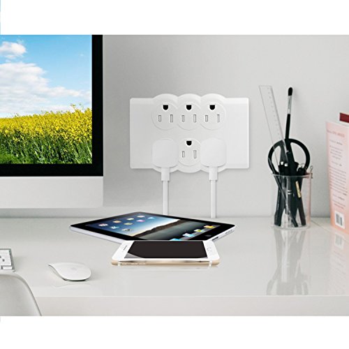 BULL Wall Mounted Electrical Outlet Surge Protector Power Strip White, Portable Mini Wall Tap Socket, UL Listed,200 Joules - Thumbnail 3