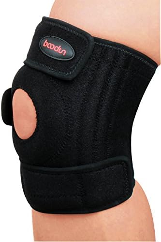 Castries Knee Brace, Knee Support Open-Patella Stabilizer with Adjustable Strapping For Arthritis, ACL, Running, Basketball, Meniscus Tear, Sports, Athletic(Black).